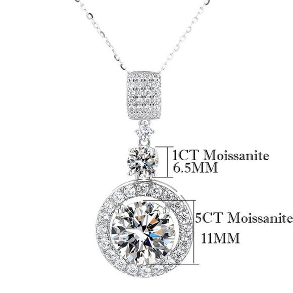 Certified 6ct. t.w. Moissanite Diamond Necklace NEW - Picture 12 of 17